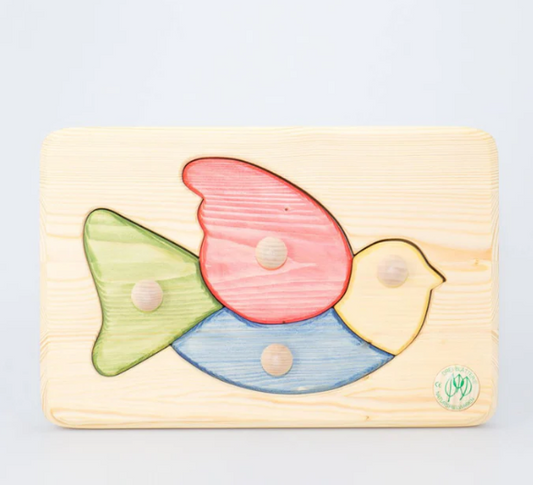 Drei Blatter Wooden Peg Puzzle - Bird