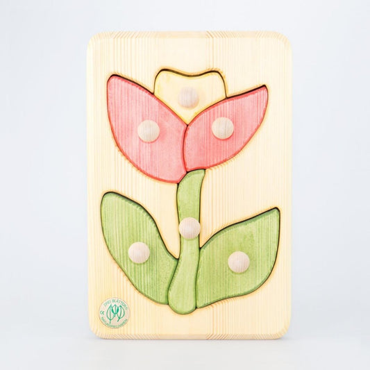 Drei Blatter Wooden Peg Puzzle - Flower