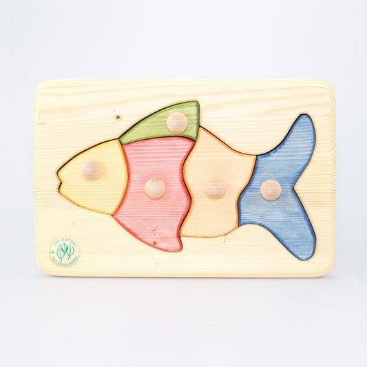 Drei Blatter Wooden Peg Puzzle - Fish